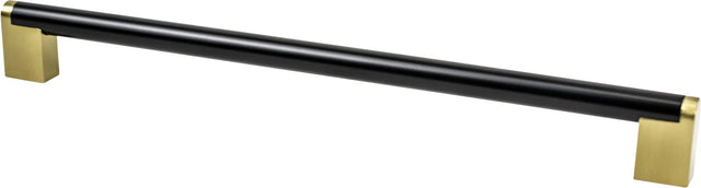 Studio Remix 12 inch CC Matte Black and Modern Brushed Gold Appliance Pull 2202-955MDB-P