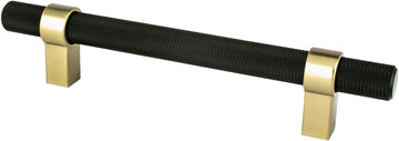 Radial Reign 128mm CC Matte Black Bar and Modern Brushed Gold Posts Pull 5056-455MDB-P