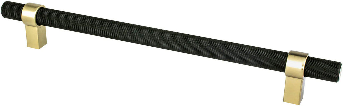 Radial Reign 224mm CC Matte Black Bar and Modern Brushed Gold Posts Pull 5058-455MDB-P