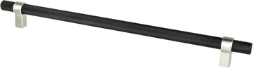 Radial Reign 12'' CC Matte Black Bar and Brushed Nickel Posts Appliance Pull 5065-455BPN-P