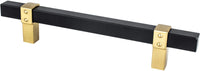 Rivet Rebel 128mm CC Matte Black Bar and Modern Brushed Gold Posts Pull 5110-455MDB-P