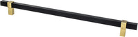 Rivet Rebel 12'' CC Matte Black Bar and Modern Brushed Gold Posts Appliance Pull 5113-455MDB-P