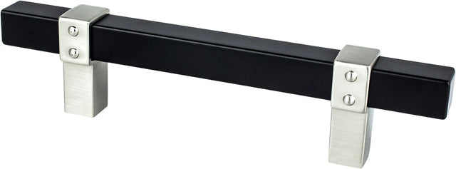 Rivet Rebel 96mm CC Matte Black Bar and Brushed Nickel Posts Pull 5115-455BPN-P