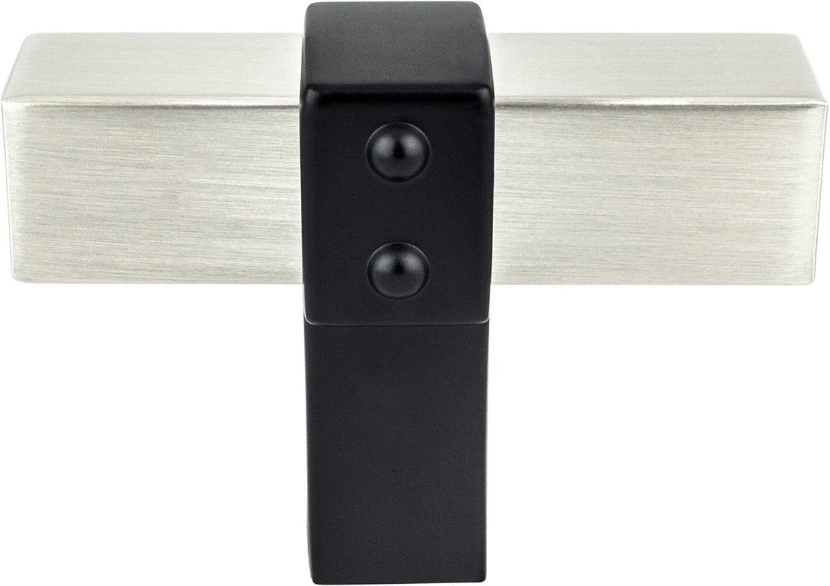 Rivet Rebel Brushed Nickel Bar and Matte Black Post Knob 5120-4BPN55-P