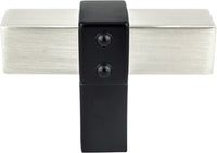 Rivet Rebel Brushed Nickel Bar and Matte Black Post Knob 5120-4BPN55-P