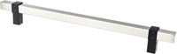 Rivet Rebel 224mm CC Brushed Nickel Bar and Matte Black Posts Pull 5124-4BPN55-P