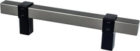Rivet Rebel 96mm CC Slate Bar and Matte Black Posts Pull 5127-4SLT55-P