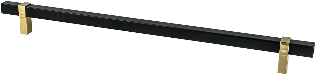 Rivet Rebel 18'' cc Matte Black Bar and Modern Brushed Gold Posts Appliance Pull 5132-455MDB-P