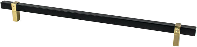 Rivet Rebel 18'' cc Matte Black Bar and Modern Brushed Gold Posts Appliance Pull 5132-455MDB-P