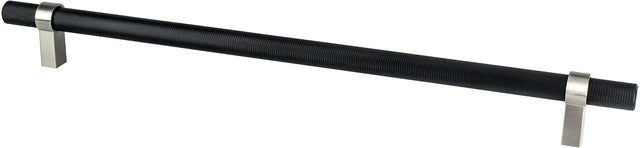 Radial Reign 18'' cc Matte Black Bar and Brushed Nickel Posts Appliance Pull 5140-455BPN-P