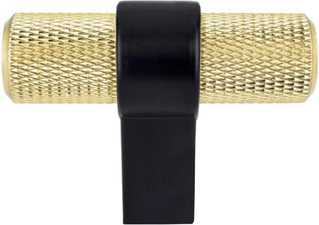 Radial Reign Modern Brushed Gold Bar and Matte Black Post Knob 5141-4MDB55-P