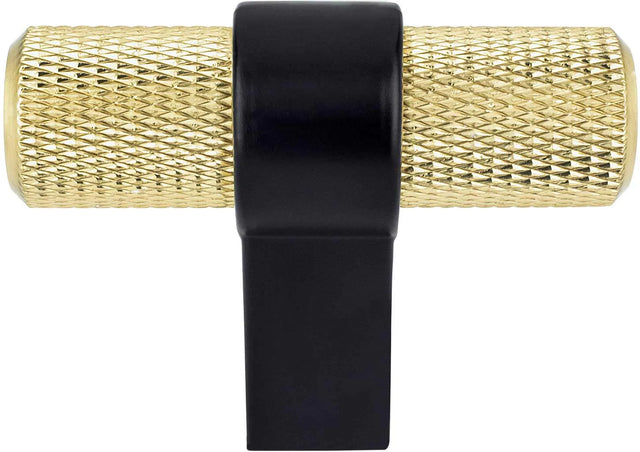 Radial Reign Modern Brushed Gold Bar and Matte Black Post Knob 5141-4MDB55-P