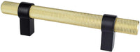 Radial Reign 96mm CC Modern Brushed Gold Bar and Matte Black Posts Pull 5142-4MDB55-P