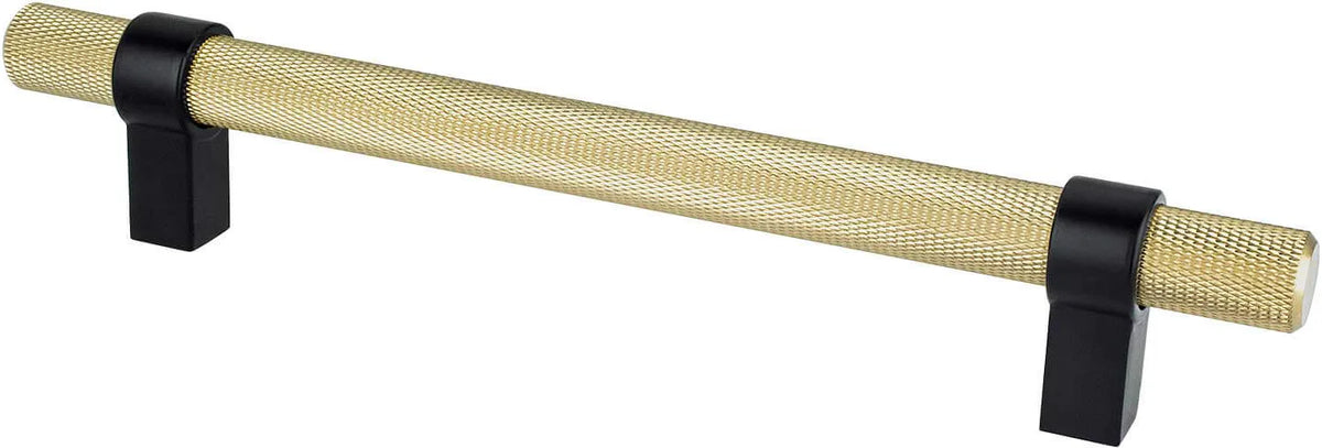 Radial Reign 160mm CC Modern Brushed Gold Bar and Matte Black Posts Pull 5144-4MDB55-P