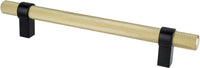 Radial Reign 160mm CC Modern Brushed Gold Bar and Matte Black Posts Pull 5144-4MDB55-P