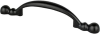 Traditional Advantage Four 3'' CC Matte Black Rounded End Pull 9134-1055-P