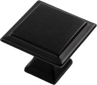 Studio II Collection Knob 1-1/4'' Square Matte Black Finish B055555-MB