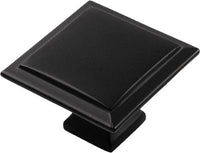 Studio II Collection Knob 1-1/2'' Square Matte Black Finish B055577-MB