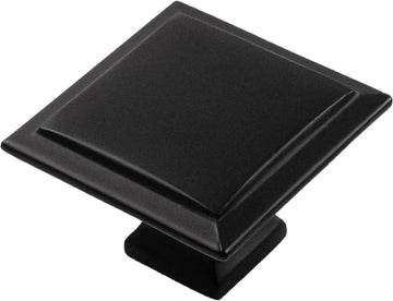 Studio II Collection Knob 1-1/2'' Square Matte Black Finish B055577-MB