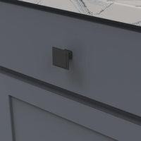 Studio II Collection Knob 1-1/2'' Square Matte Black Finish B055577-MB