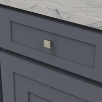 Bijou Astoria Collection Knob 1'' Square Satin Nickel Finish B056407-SN