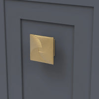 Bijou Tempest Collection Knob 3-1/2'' Square Brushed Golden Brass Finish B057801-BGB