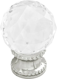 Chautauqua Collection Knob 1-3/8'' diam Glass with Polished Nickel Finish B074589-GL14