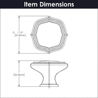 Trellis Collection Knob 1-1/2'' diam Brushed Golden Brass Finish B076137-BGB