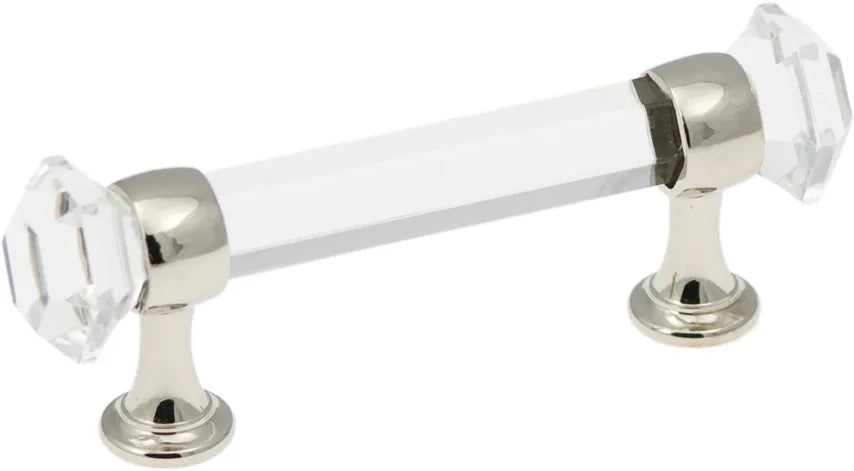 Luster Collection Pull 3'' cc Glass with Chrome Finish B076274-GLCH