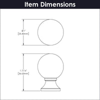Fuller Collection Knob 1'' diam Stainless Steel Finish B076288-SS