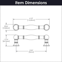 Fuller Collection Pull 3-3/4'' cc Stainless Steel Finish B076290-SS