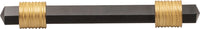 Chrysalis Collection Pull 6-5/16'' cc Brushed Golden Brass with Frosted Glass Finish B076308GF-BGB