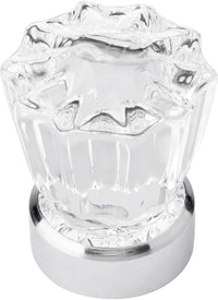 Luster Collection Knob 1-3/8'' diam Glass with Chrome Finish B076569-GLCH