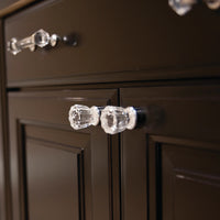 Luster Collection Knob 1-3/8'' diam Glass with Chrome Finish B076569-GLCH