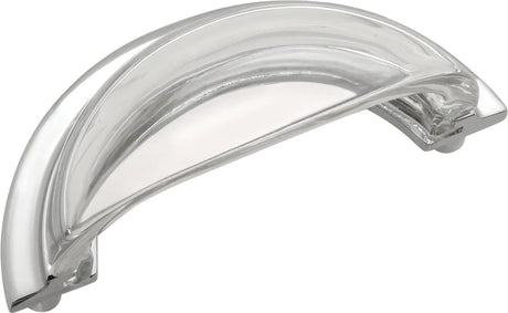 Luster Collection Cup Pull 3'' cc Glass with Chrome Finish B076574-GLCH