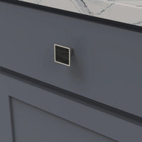 Fuse Collection Knob 1-7/16'' Square Satin Nickel with Black Wood Finish B076617WB-SN