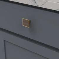 Fuse Collection Knob 1-7/16'' Square Brushed Golden Brass with Walnut Finish B076617WN-BGB