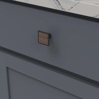 Fuse Collection Knob 1-7/16'' Square Matte Black with Walnut Finish B076617WN-MB