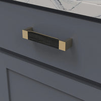 Fuse Collection Pull 5-1/16'' cc Brushed Golden Brass with Black Wood Finish B076620WB-BGB