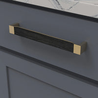 Fuse Collection Pull 8-13/16'' cc Brushed Golden Brass with Black Wood Finish B076623WB-BGB