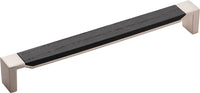 Fuse Collection Pull 8-13/16'' cc Satin Nickel with Black Wood Finish B076623WB-SN