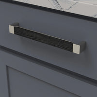 Fuse Collection Pull 8-13/16'' cc Satin Nickel with Black Wood Finish B076623WB-SN