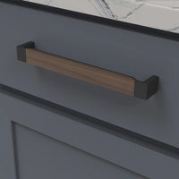 Fuse Collection Pull 8-13/16'' cc Matte Black with Walnut Finish B076623WN-MB