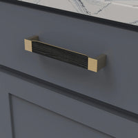 Fuse Collection Pull 6-5/16'' cc Brushed Golden Brass with Black Wood Finish B076710WB-BGB