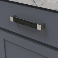 Fuse Collection Pull 6-5/16'' cc Satin Nickel with Black Wood Finish B076710WB-SN