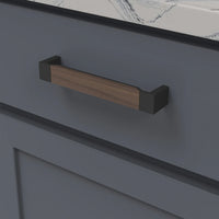 Fuse Collection Pull 6-5/16'' cc Matte Black with Walnut Finish B076710WN-MB