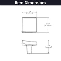 Flex Collection Knob 1-1/4'' Square Satin Nickel Finish B076716-SN
