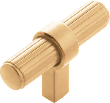 Sinclaire Collection T-Knob 2-3/8'' x 3/4'' Brushed Golden Brass Finish B076886-BGB