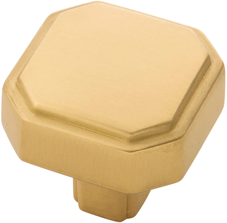 Monroe Collection Knob 1-5/16'' x 1-5/16'' Brushed Golden Brass Finish B076895-BGB