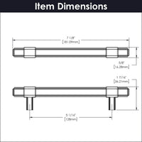 Monroe Collection Pull 5-1/16'' cc Satin Nickel Finish B076900-SN